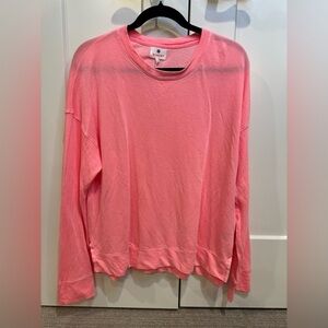 Sundry Neon Pink Long Sleeve Light-Weight Crew Neck